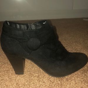 Black suede booties size 7